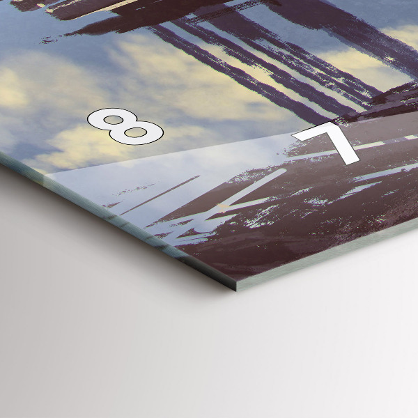 Horizontální skleněné hodiny na stěnu Andělské kolo