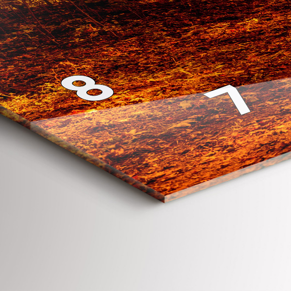 Horizontální skleněné hodiny na stěnu Lesní krajina na slunci