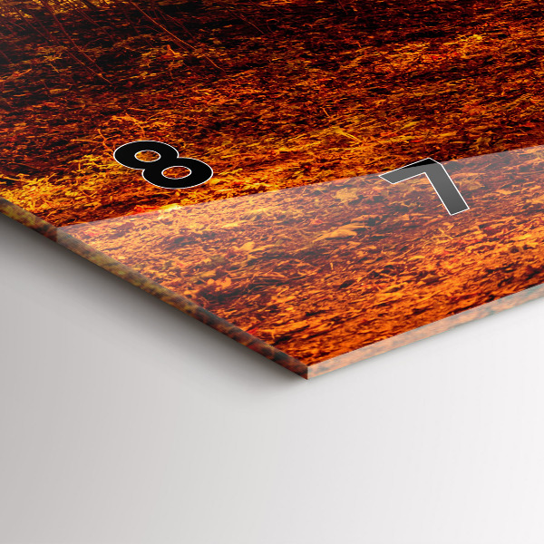 Horizontální skleněné hodiny na stěnu Lesní krajina na slunci