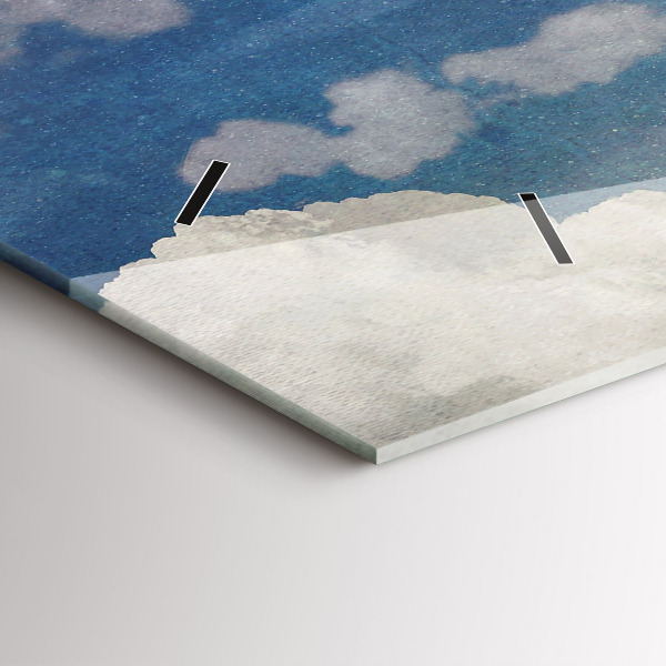 Horizontální skleněné hodiny na stěnu Dívka na Měsíci