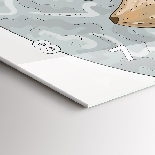 Horizontální skleněné hodiny na stěnu Noční zvířata Měsíc