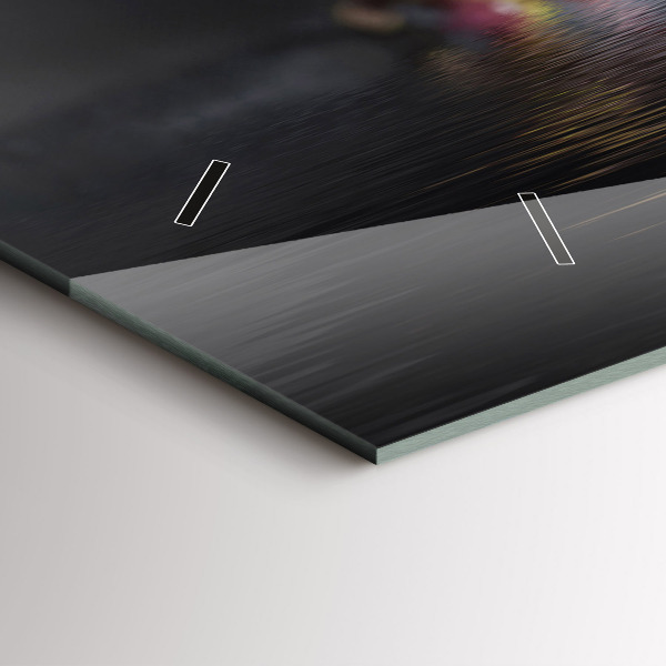 Horizontální hodiny na skle Květ orchideje na vodě