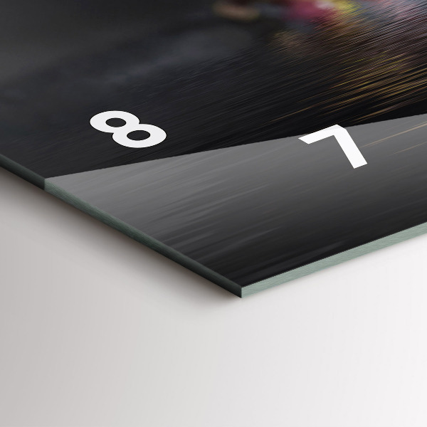 Horizontální hodiny na skle Květ orchideje na vodě