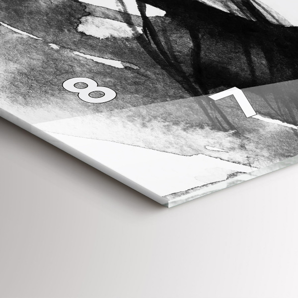 Horizontální skleněné hodiny na stěnu Portrét ženy akvarel