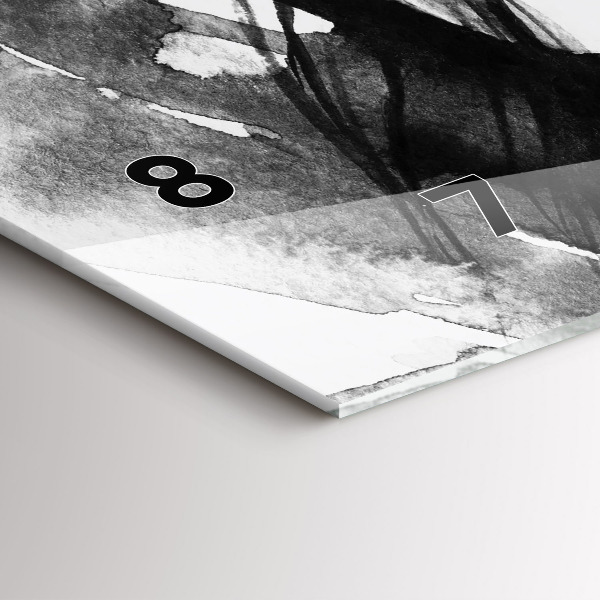 Horizontální skleněné hodiny na stěnu Portrét ženy akvarel