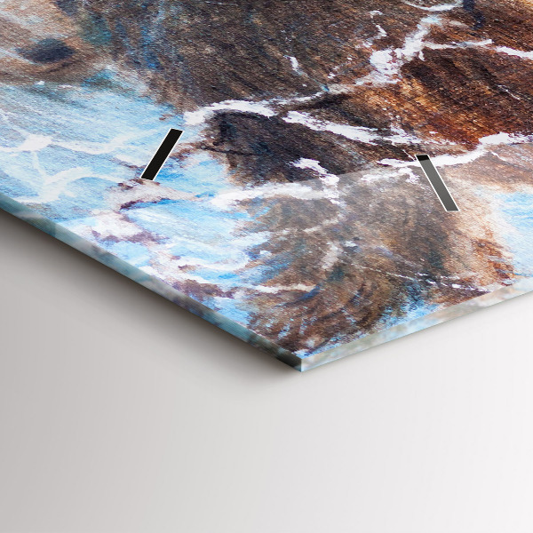 Horizontální skleněné hodiny na stěnu Vlci v lese