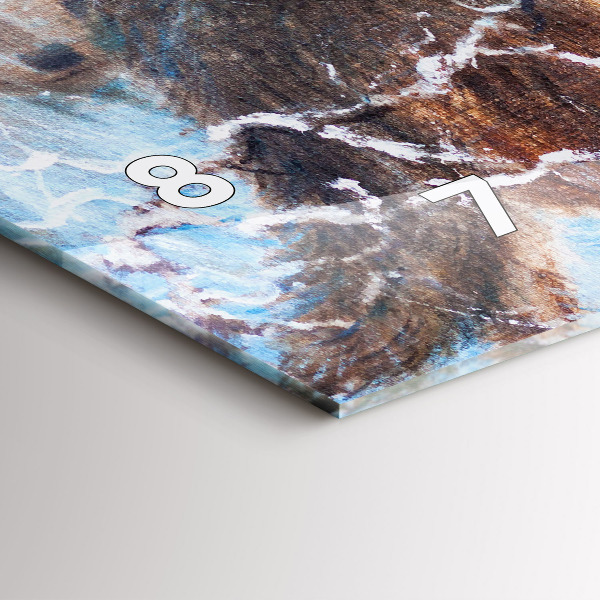 Horizontální skleněné hodiny na stěnu Vlci v lese