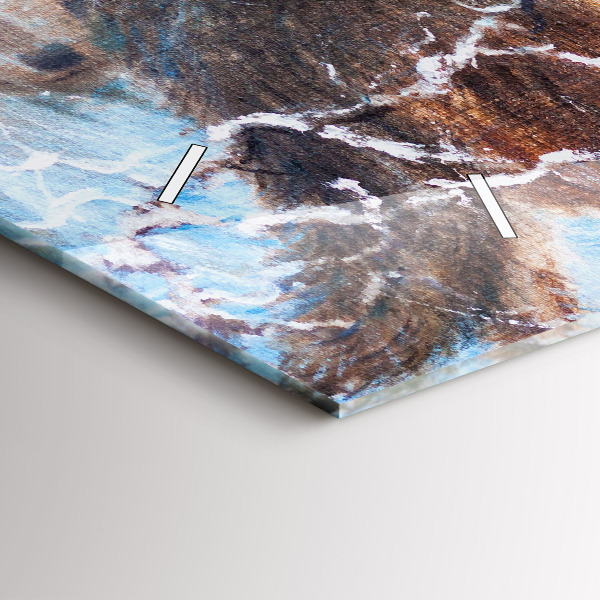 Horizontální skleněné hodiny na stěnu Vlci v lese