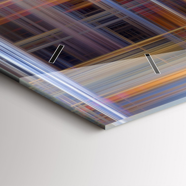 Horizontální skleněné hodiny na stěnu Geometrická abstrakce