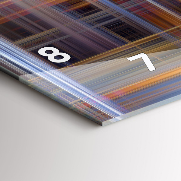 Horizontální skleněné hodiny na stěnu Geometrická abstrakce