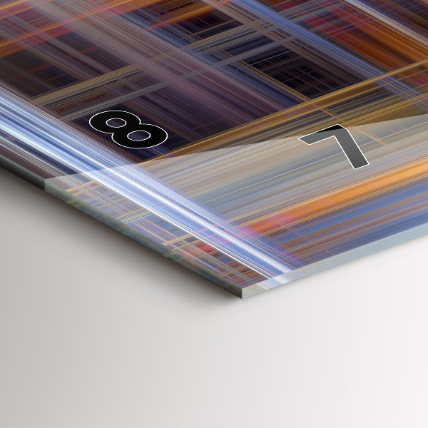 Horizontální skleněné hodiny na stěnu Geometrická abstrakce