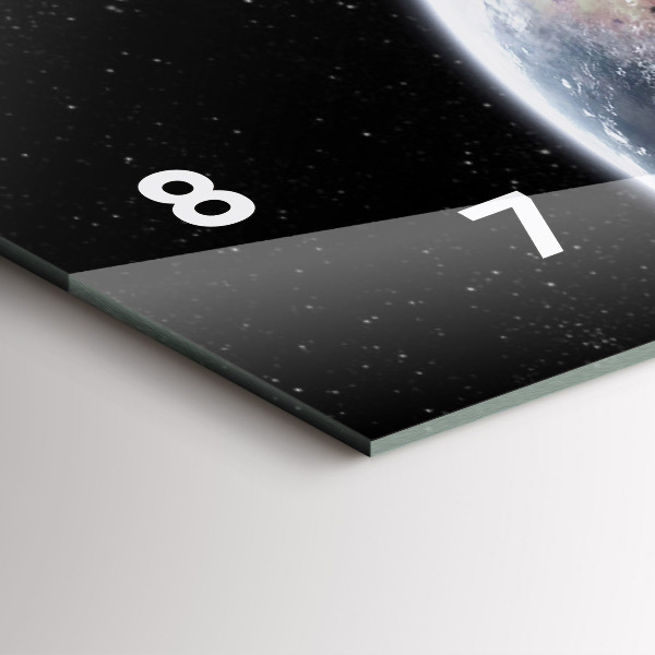 Horizontální hodiny na skle Země Měsíc Slunce