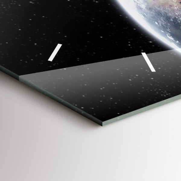 Horizontální hodiny na skle Země Měsíc Slunce