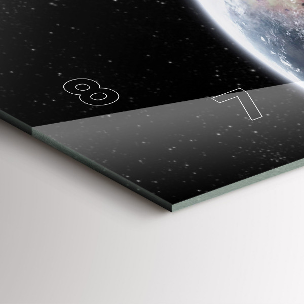 Horizontální hodiny na skle Země Měsíc Slunce