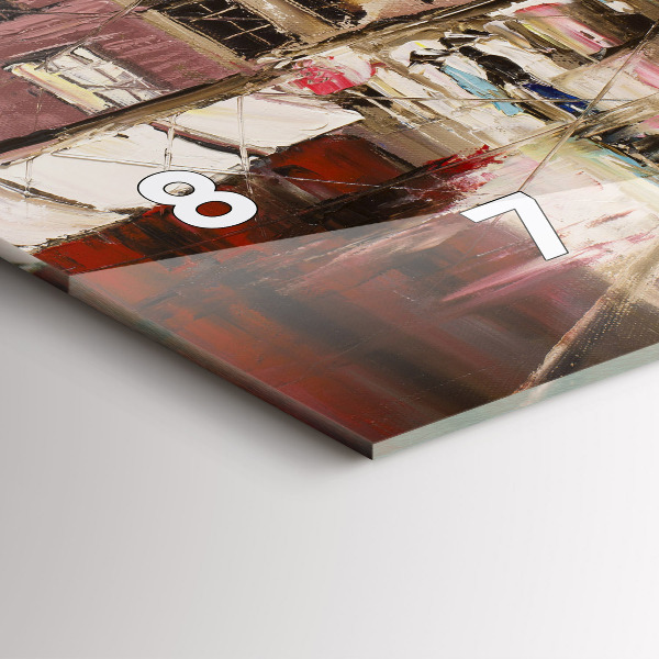 Horizontální skleněné hodiny na stěnu Město Paříž