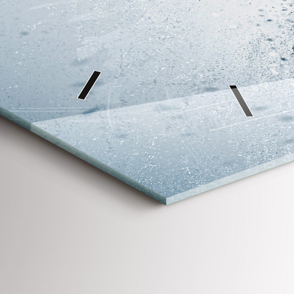 Horizontální skleněné hodiny na stěnu Běžící muž