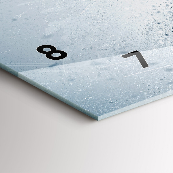 Horizontální skleněné hodiny na stěnu Běžící muž