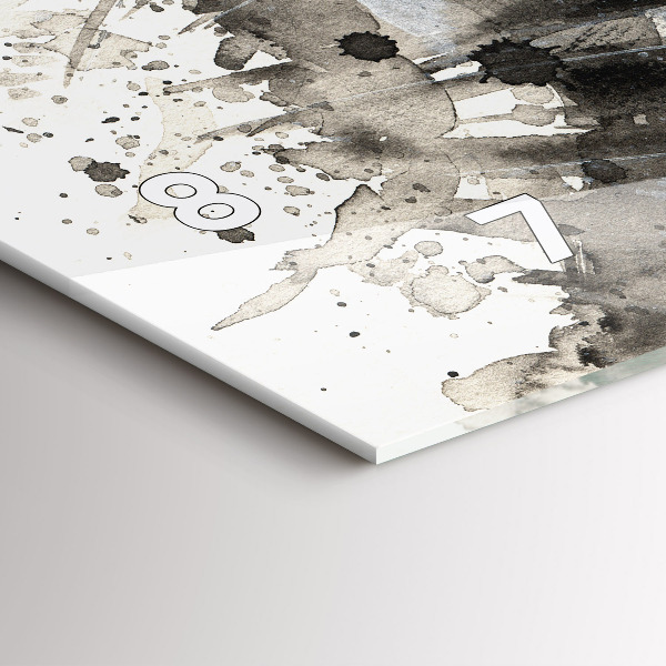 Horizontální skleněné hodiny na stěnu Malovaný portrét