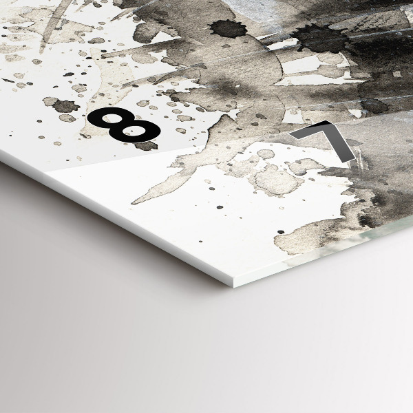 Horizontální skleněné hodiny na stěnu Malovaný portrét