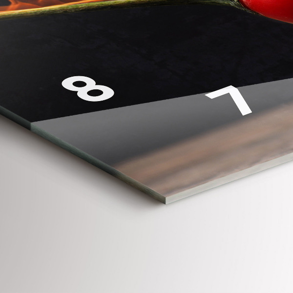 Horizontální skleněné hodiny na stěnu Pepřová paprika