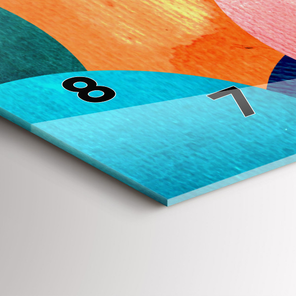 Horizontální skleněné hodiny na stěnu Abstraktní kruhy