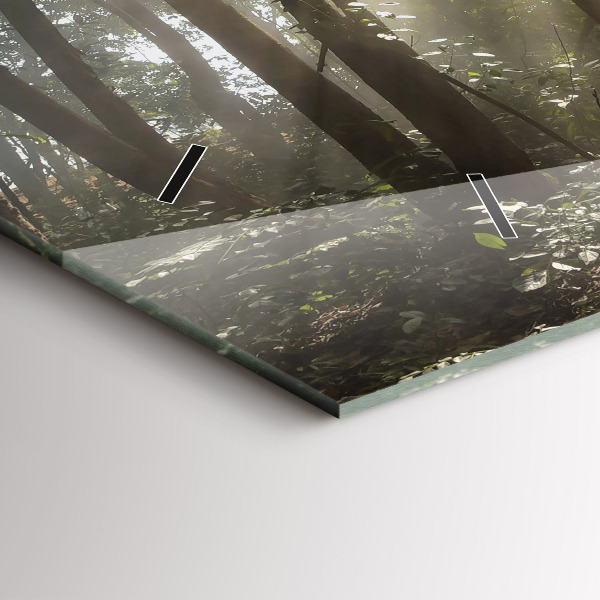 Horizontální skleněné hodiny na stěnu Slon v džungli