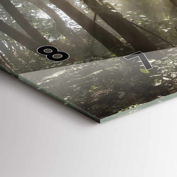 Horizontální skleněné hodiny na stěnu Slon v džungli