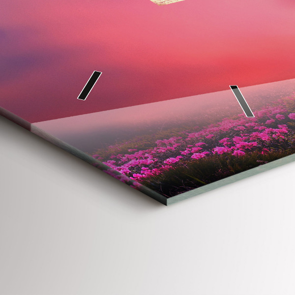 Horizontální skleněné hodiny na stěnu Ptačí budka