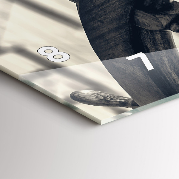 Horizontální skleněné hodiny na stěnu Starobylá loď