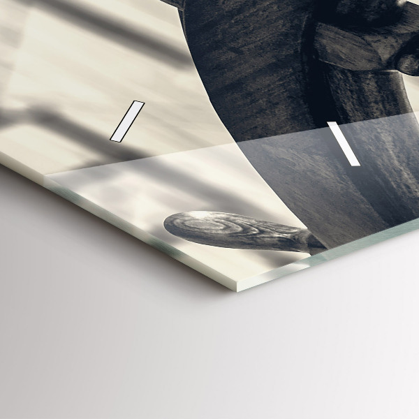 Horizontální skleněné hodiny na stěnu Starobylá loď