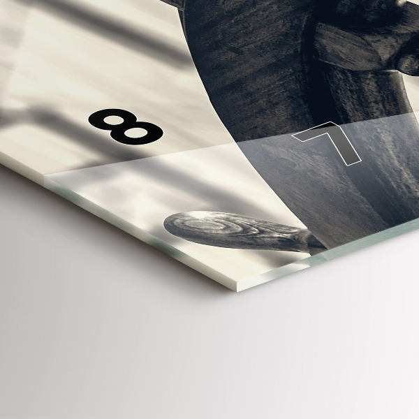 Horizontální skleněné hodiny na stěnu Starobylá loď