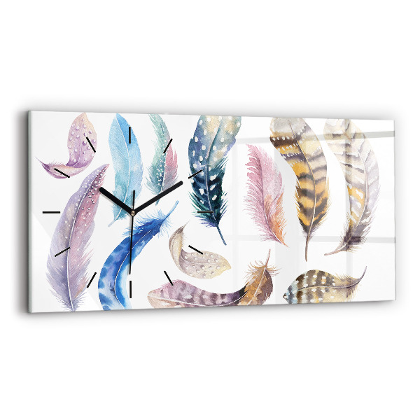 Horizontální skleněné hodiny na stěnu Retro umělecká ilustrace