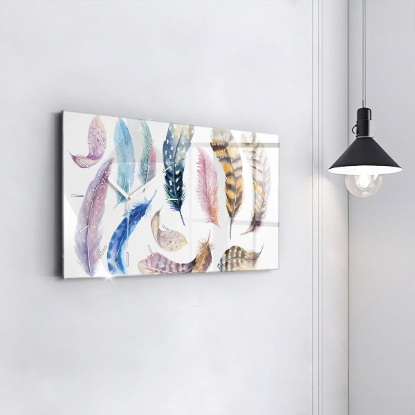 Horizontální skleněné hodiny na stěnu Retro umělecká ilustrace