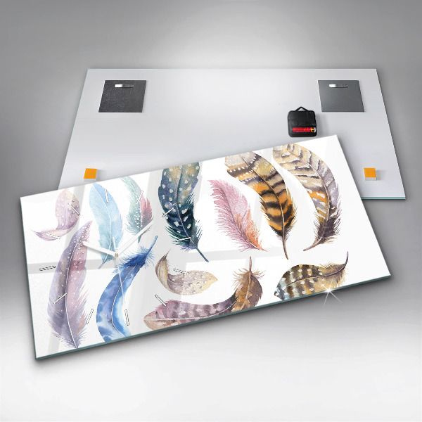 Horizontální skleněné hodiny na stěnu Retro umělecká ilustrace