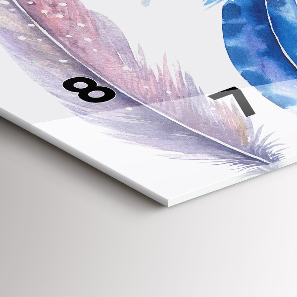 Horizontální skleněné hodiny na stěnu Retro umělecká ilustrace