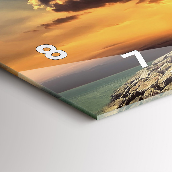 Horizontální skleněné hodiny na stěnu Maják na moři