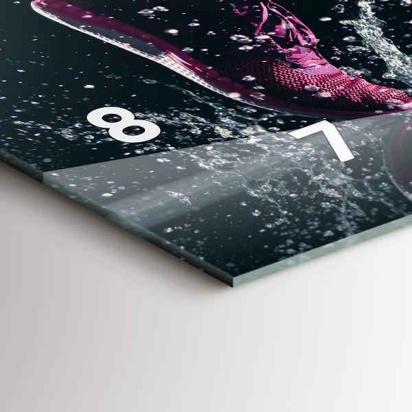 Horizontální skleněné hodiny na stěnu Zdravý životní styl a běh