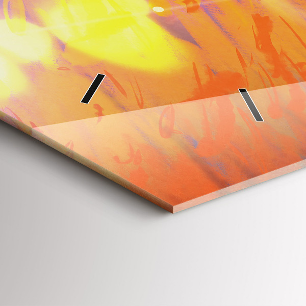 Horizontální skleněné hodiny na stěnu Rytíř s mečem