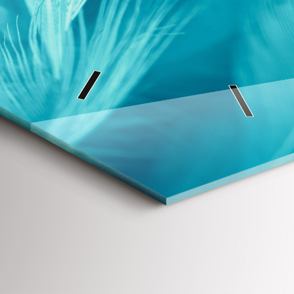 Horizontální skleněné hodiny na stěnu Zelený tyrkysový vinobraní