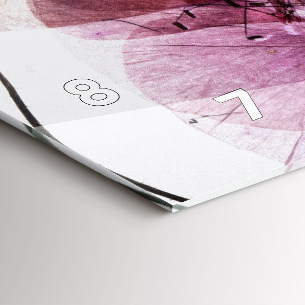 Horizontální skleněné hodiny na stěnu Suché máky Květiny