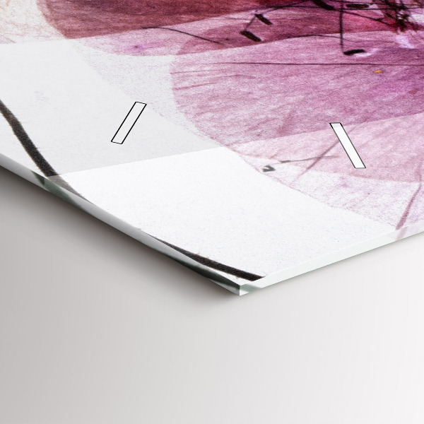 Horizontální skleněné hodiny na stěnu Suché máky Květiny