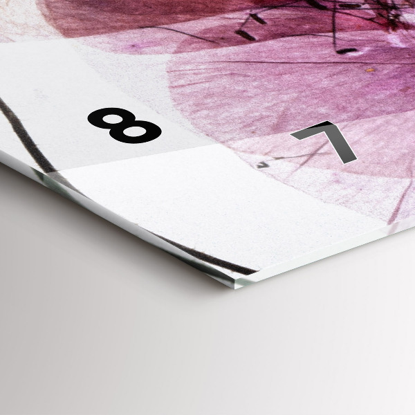 Horizontální skleněné hodiny na stěnu Suché máky Květiny