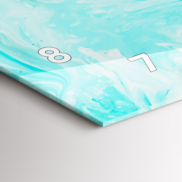 Horizontální skleněné hodiny na stěnu Modrá abstrakce