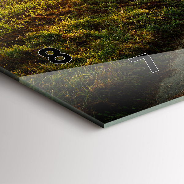 Horizontální skleněné hodiny na stěnu Mlha při východu slunce