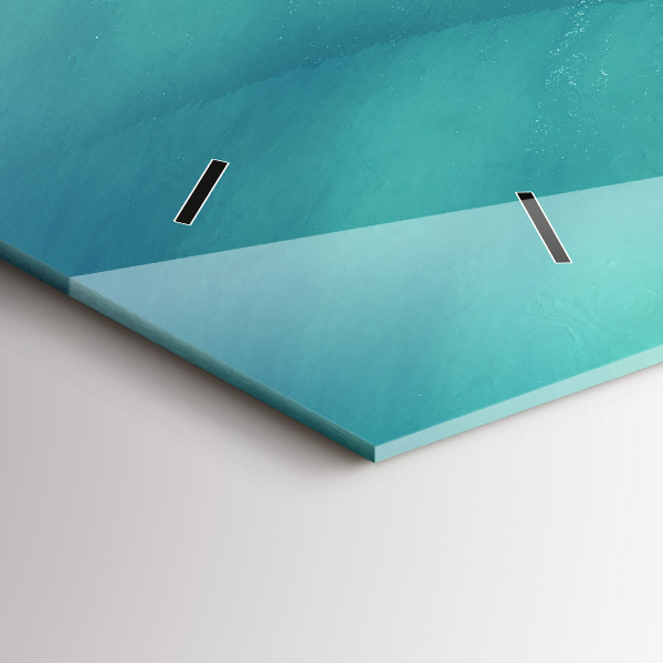 Horizontální skleněné hodiny na stěnu Srdcový ostrov