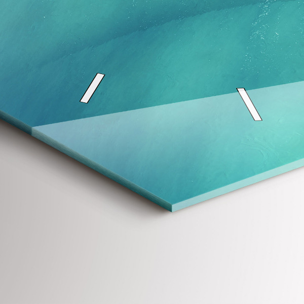 Horizontální skleněné hodiny na stěnu Srdcový ostrov