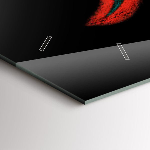 Horizontální skleněné hodiny na stěnu Barevné ptačí peří