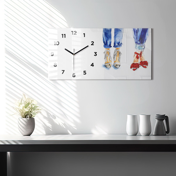 Horizontální skleněné hodiny na stěnu Dámské odznaky