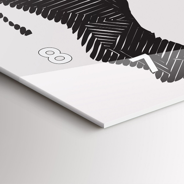 Horizontální skleněné hodiny na stěnu Nosorožec line art