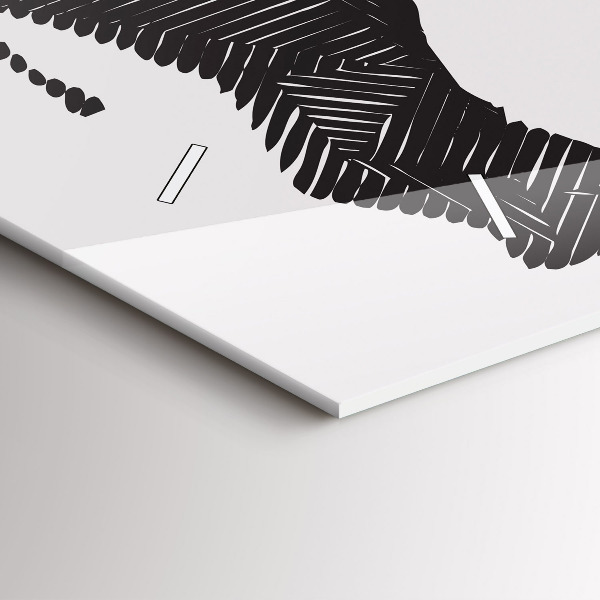 Horizontální skleněné hodiny na stěnu Nosorožec line art